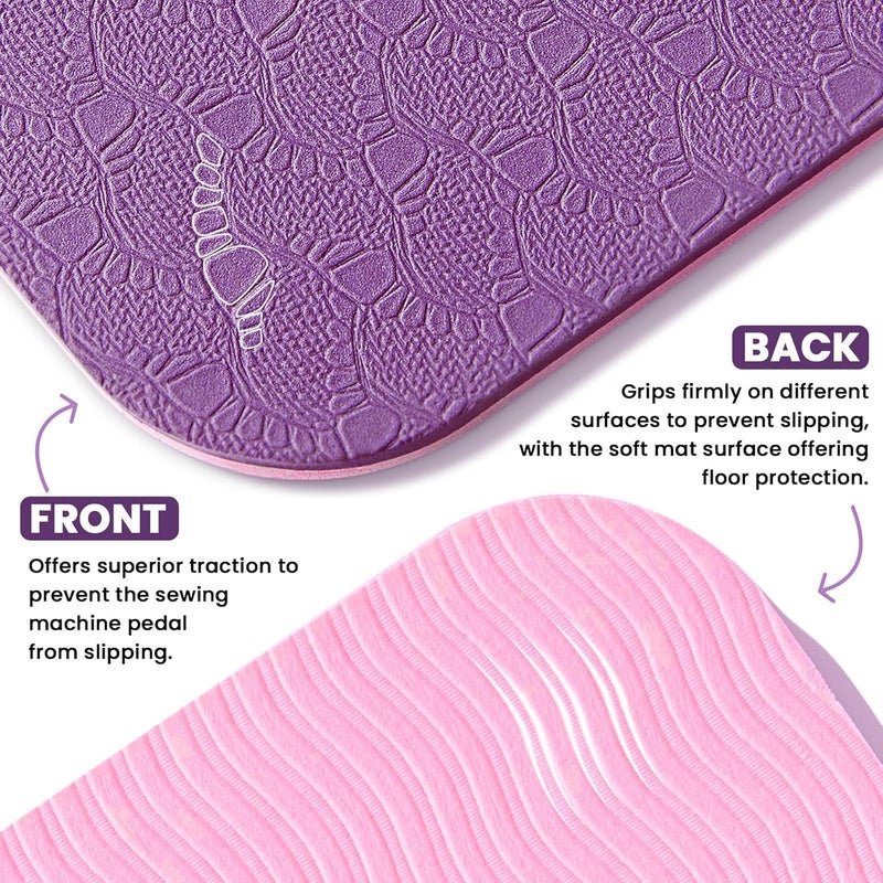 Udefineit 3PCS Sewing Machine Muffling Mats Set, 15 x 20in,14 x 9in,14 x 11in Sewing Machine Mats Reduce Vibration, Anti-Slip Rubber Sewings Pedal Pads, Christmas Sewers Present, Purple - Image 3